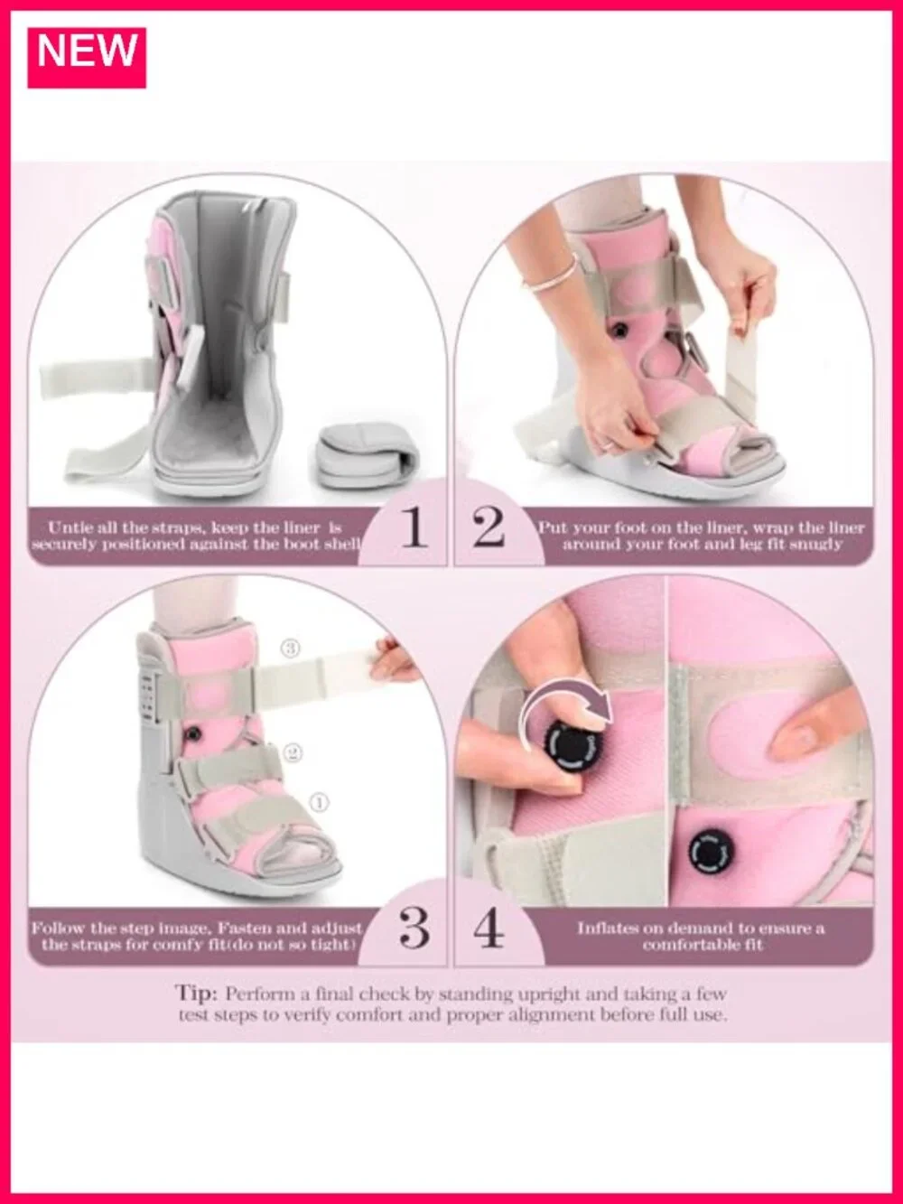 Medical Walking Boot Adjustable Fracture Support Sprained Ankle Recovery